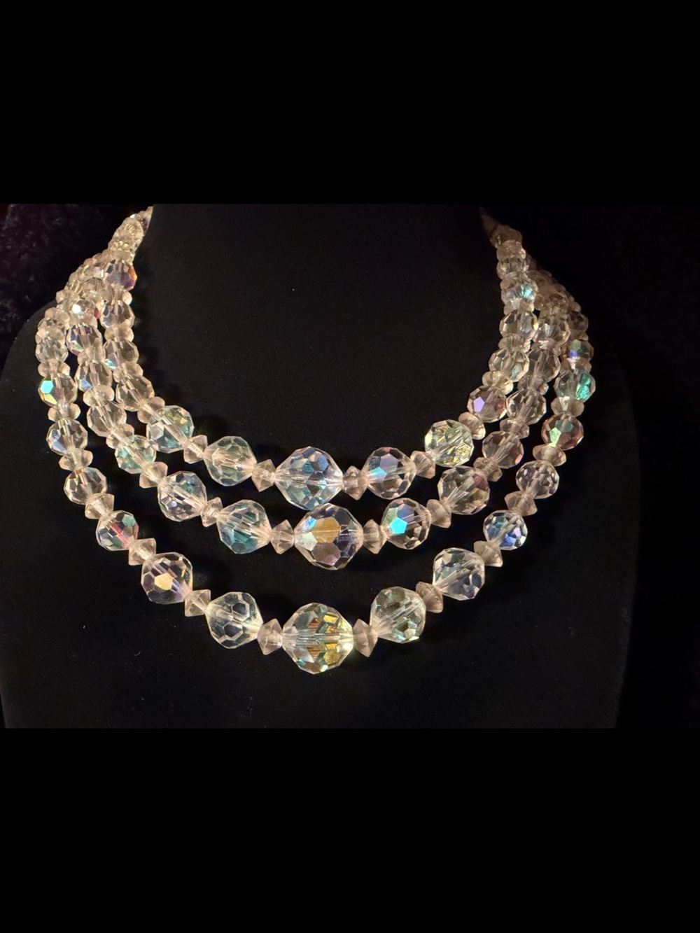 Aurora Borealis Crystal Multi-Strand Necklace